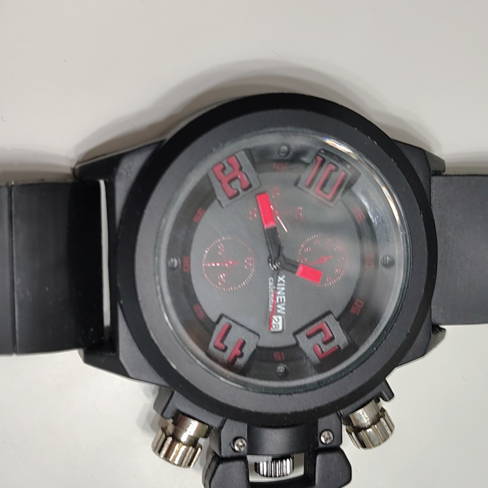XINEW Mens watch Black Dial Date Quartz Japan Movt unique modern look