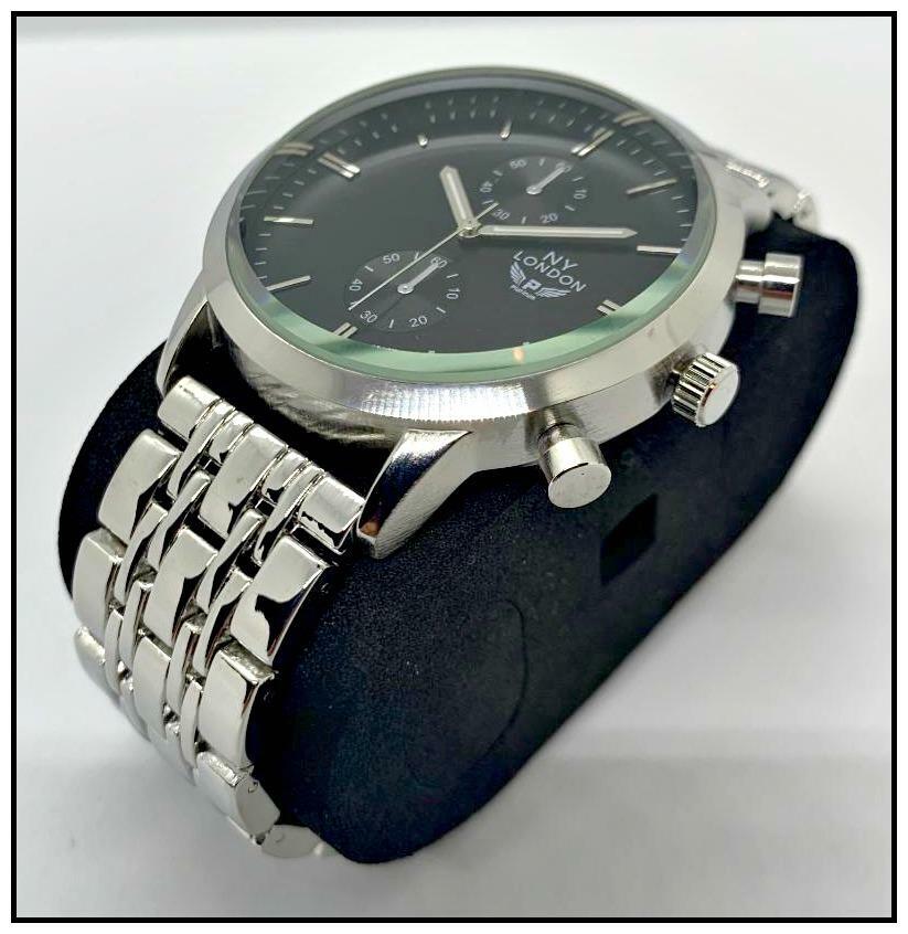 Men’s CLASSY ELEGANT DIVER Round Silver LUXURY Designer Fashion WRIST WATCH 47mm