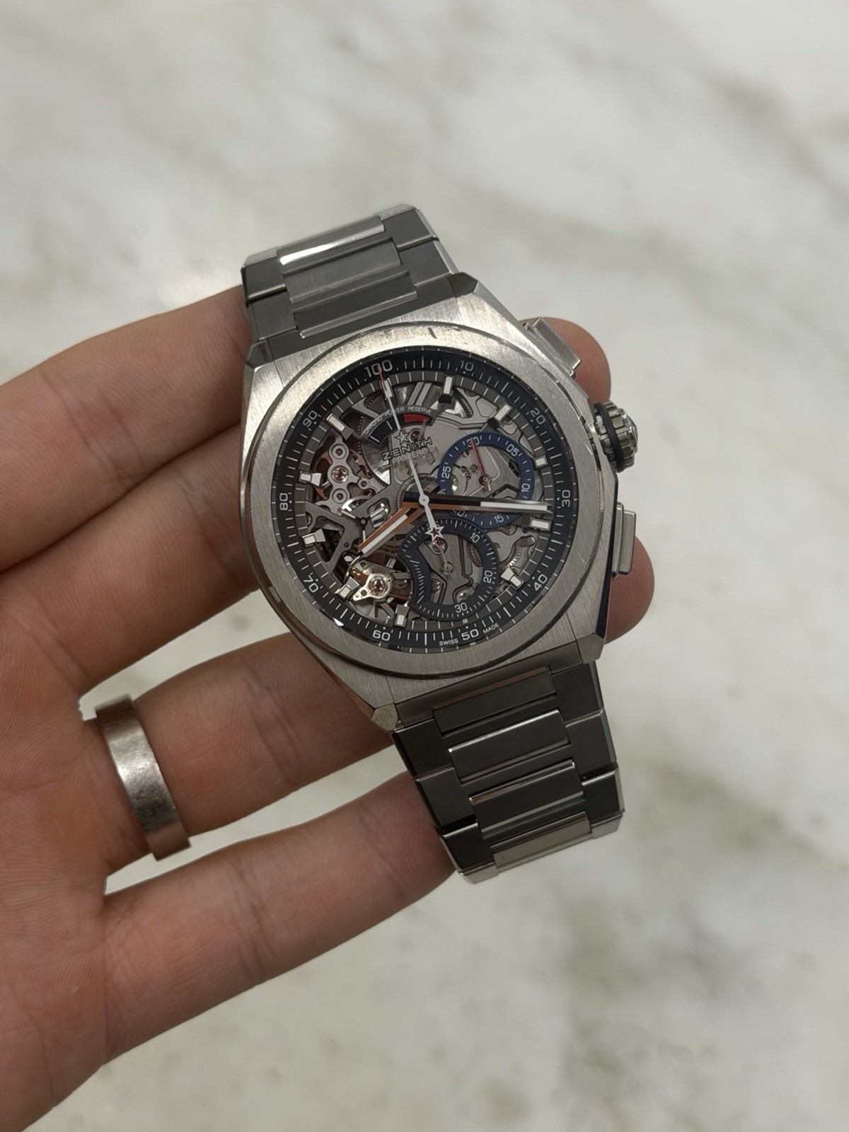 Zenith Defy El Primero Skeleton Dial Titanium 44mm Auto Mens Watch 95.9000.9004