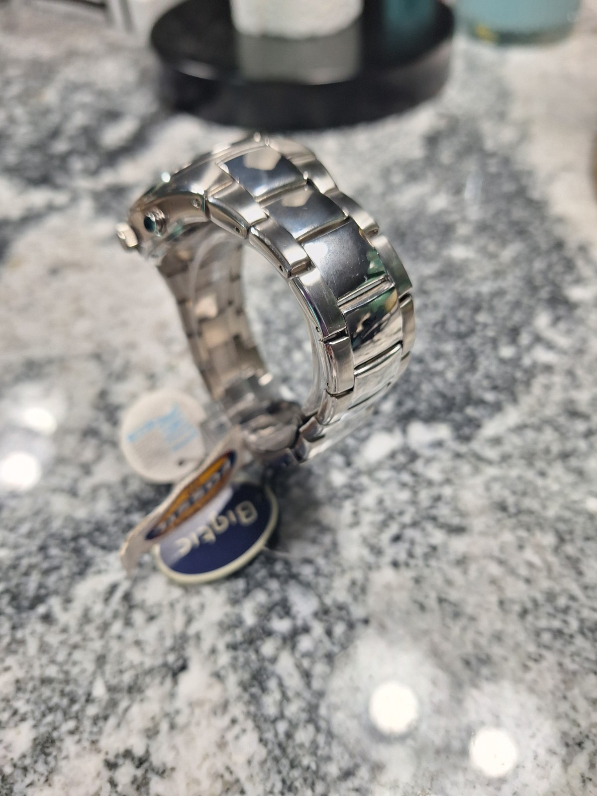 Fossil Big Tic Two-Hand Silver Stainless Watch Japanese Scrolling Dial bg2093