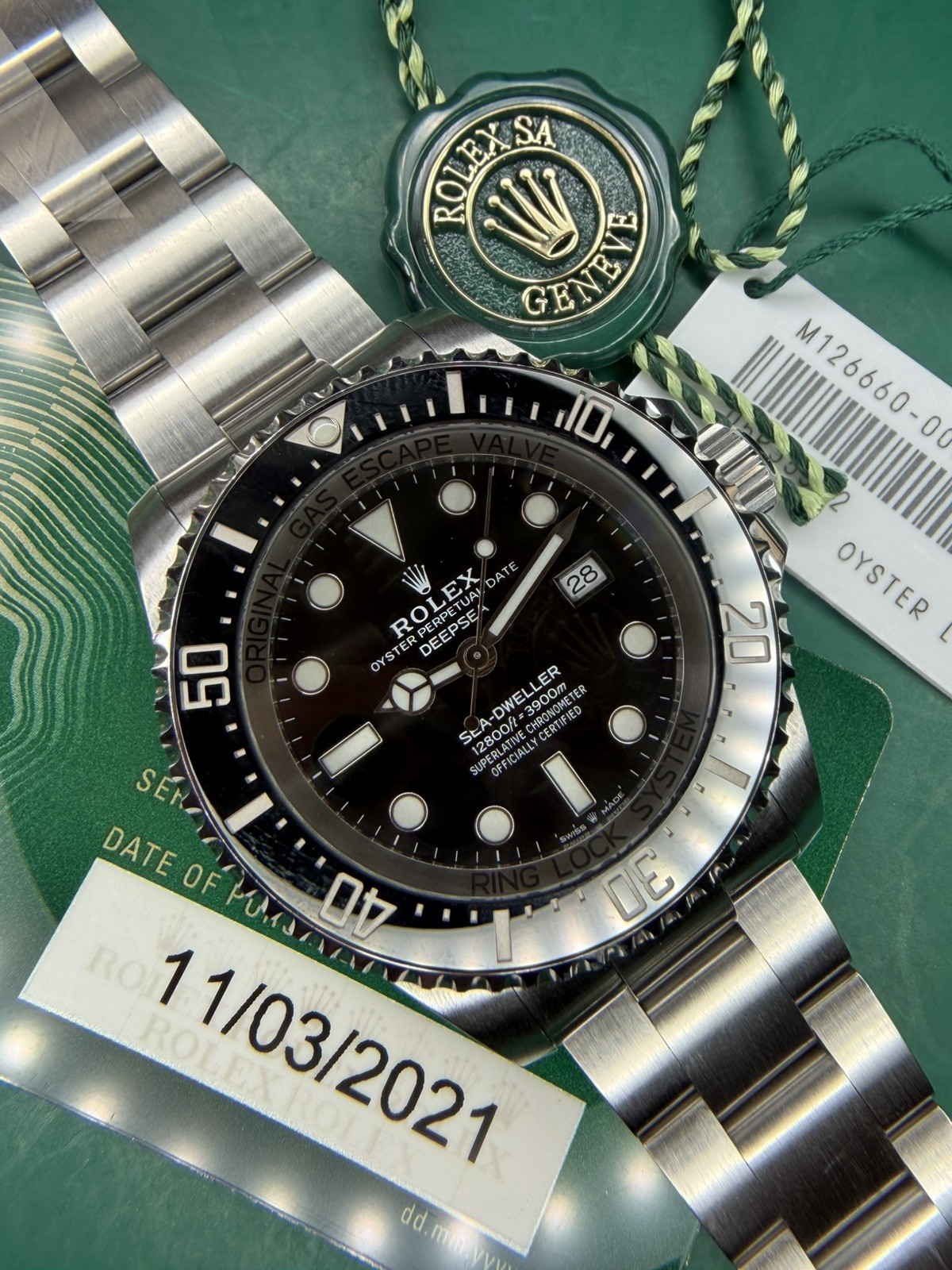 Rolex 126660 Sea-Dweller Deepsea 2021 Stainless Steel Black Dial Watch Full Set