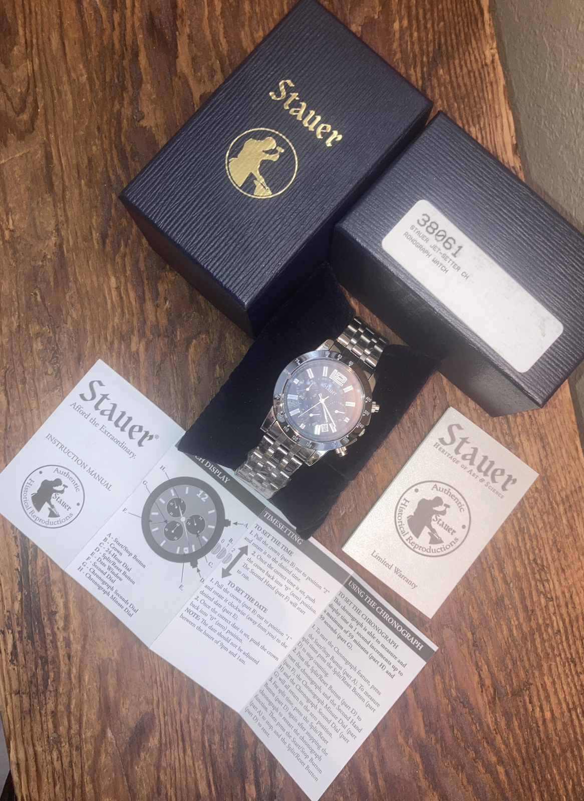 STAUER Jet-Setter Chronograph Watch – NEW in BOX
