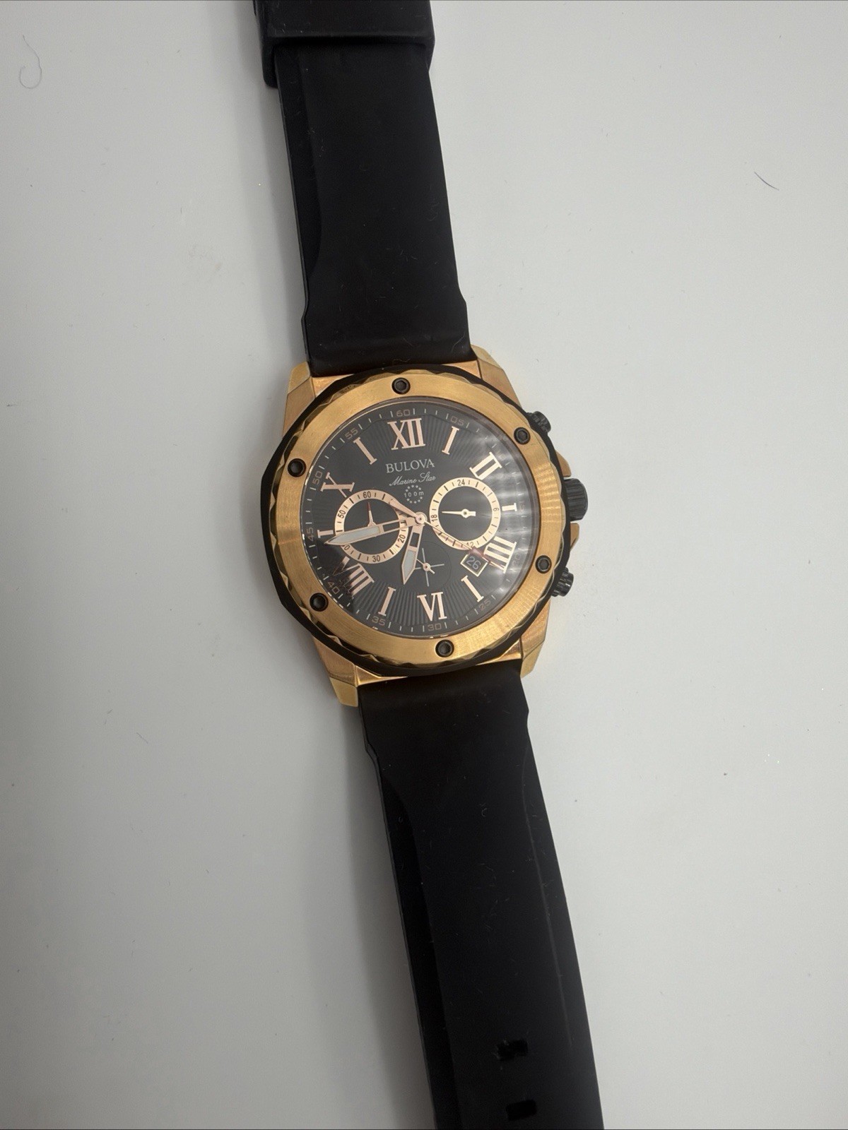 Bulova Marine Star 98B104 – Rose Gold Chronograph Quartz – 44mm Stai (NJL029128)