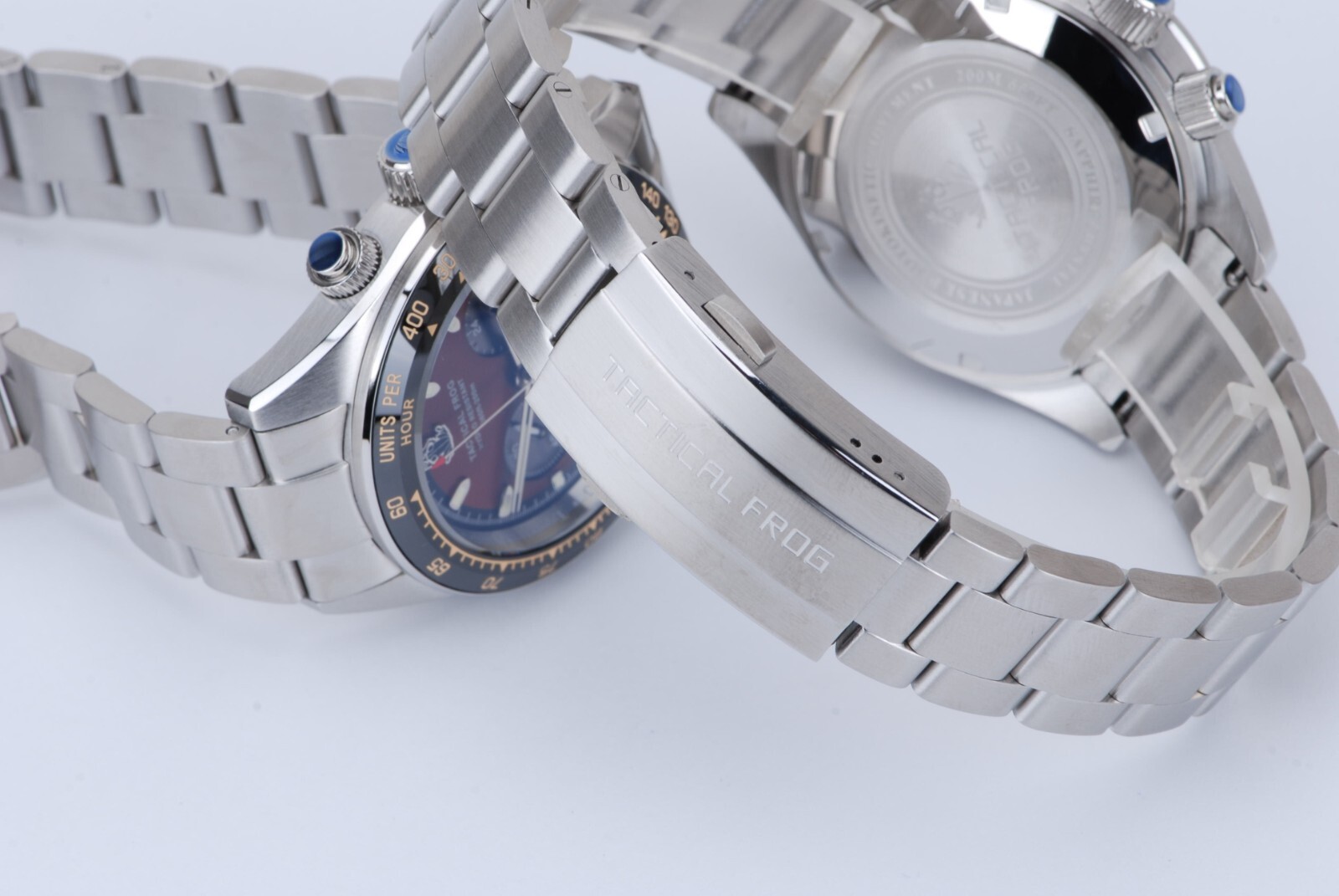 TACTICAL FROG VS75 Solar Quartz Chronograph Watch 41mm Paul Newman Panda No date