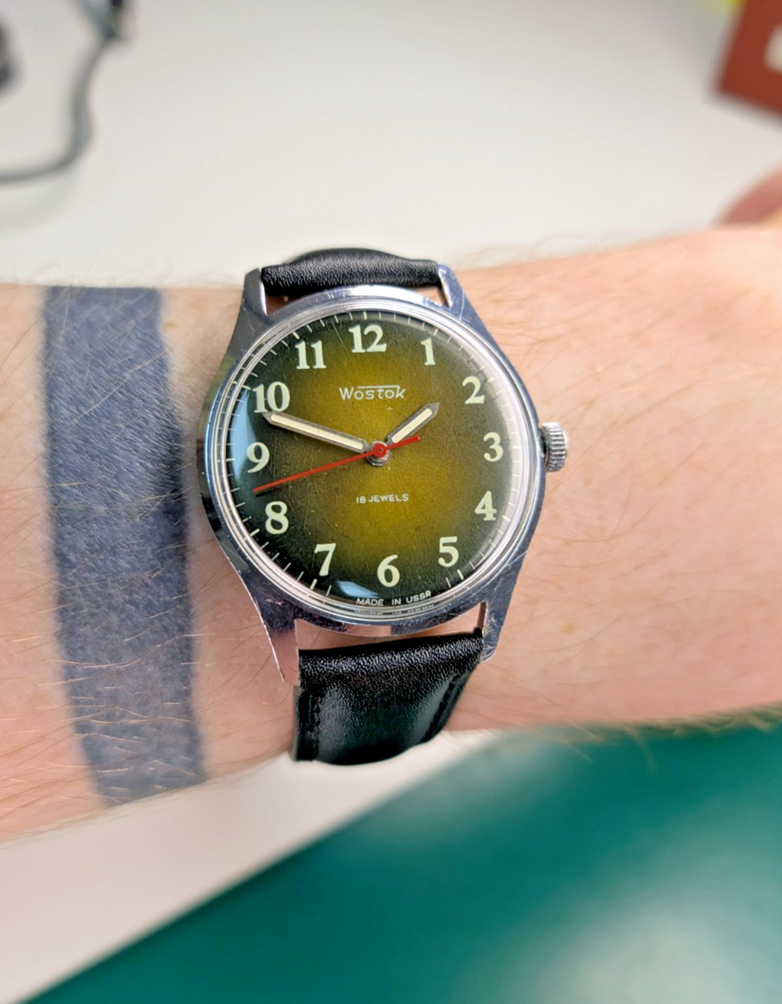 1970s Vostok Vintage Military Watch 2209 Soviet USSR Men Mechanical Green Dial