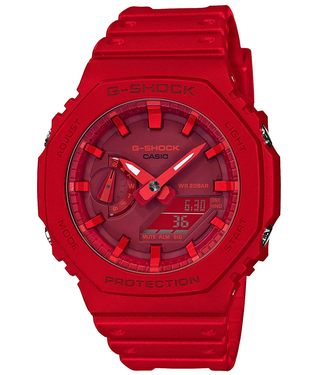 BRAND NEW Casio G-Shock CARBON CORE Mens Ana-Digi Red Watch GA2100-4A
