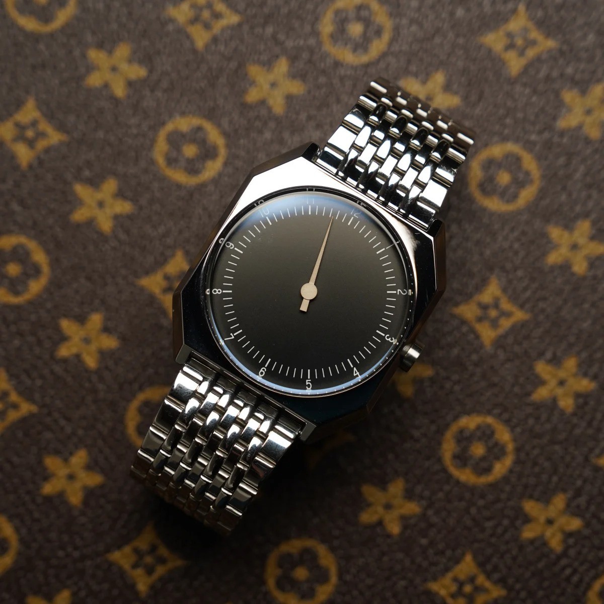 Retro One Pointer Men’s Square Quartz Watch Vintage Alloy Wristwatch