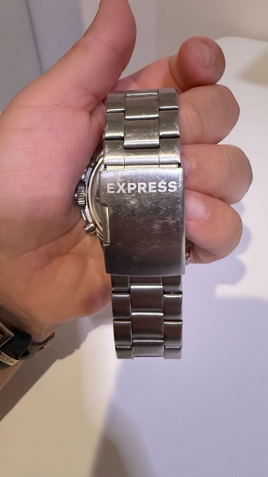 Express Men’s Chronograph Silver-Tone Stainless Steel Watch FMDEX028S