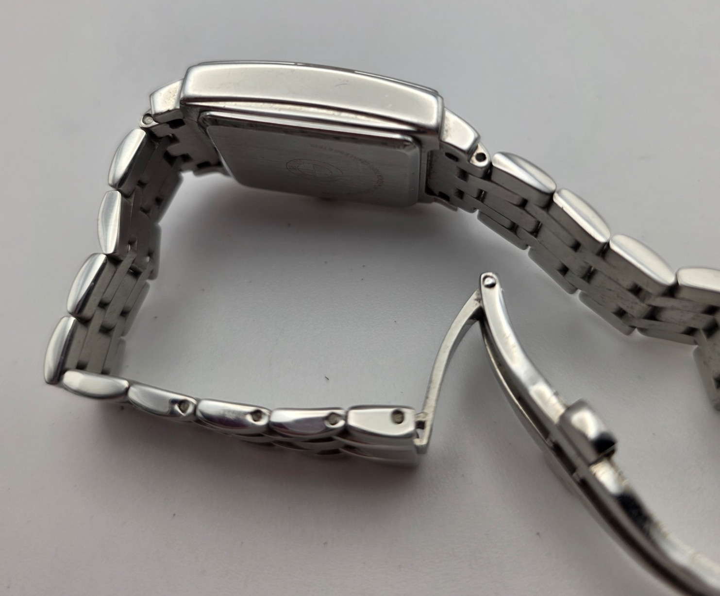 BMW Logo Rectangular Stainless Steel Bracelet Watch 5.5 In Wrist Silver Quartz