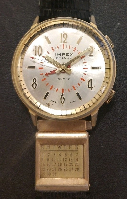Vintage IMPEX De Luxe Wristwatch With Calendar Band Swiss Made, AS IS