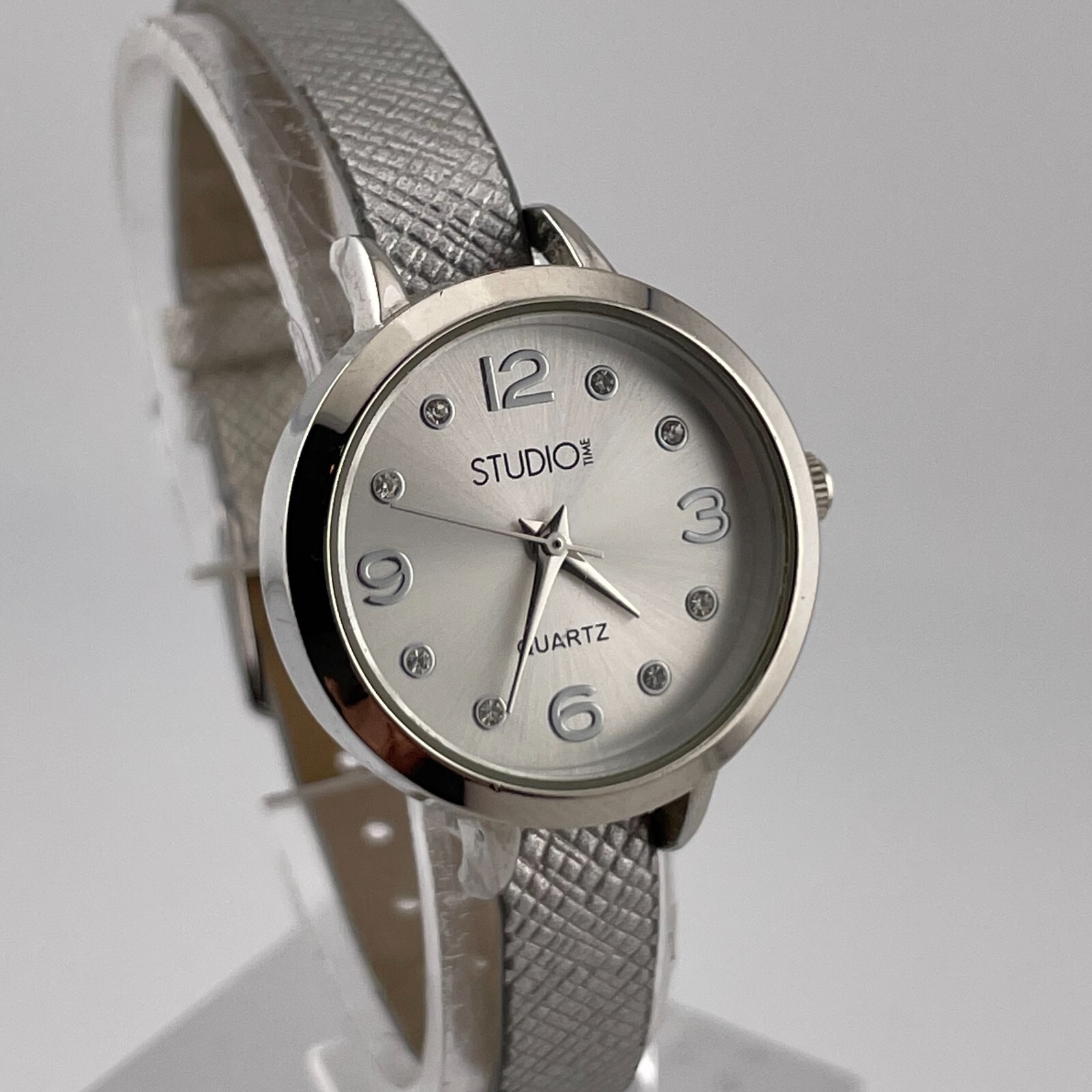 Studio Time Watch Womens 26mm Case One Piece Gray Strap Quartz Three Hands