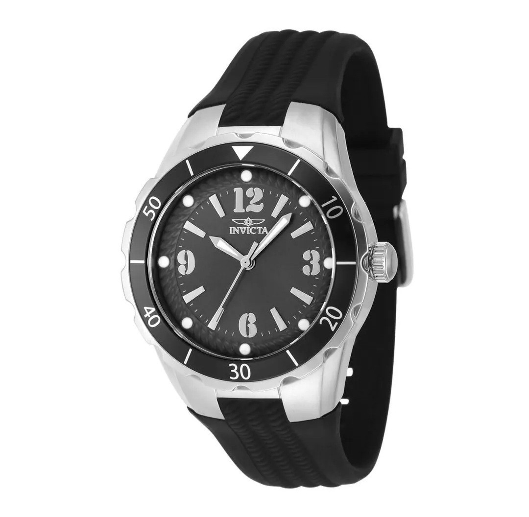 Invicta Angel Unisex Watch Black Band/Charcoal Dial 38mm 48849 New!!
