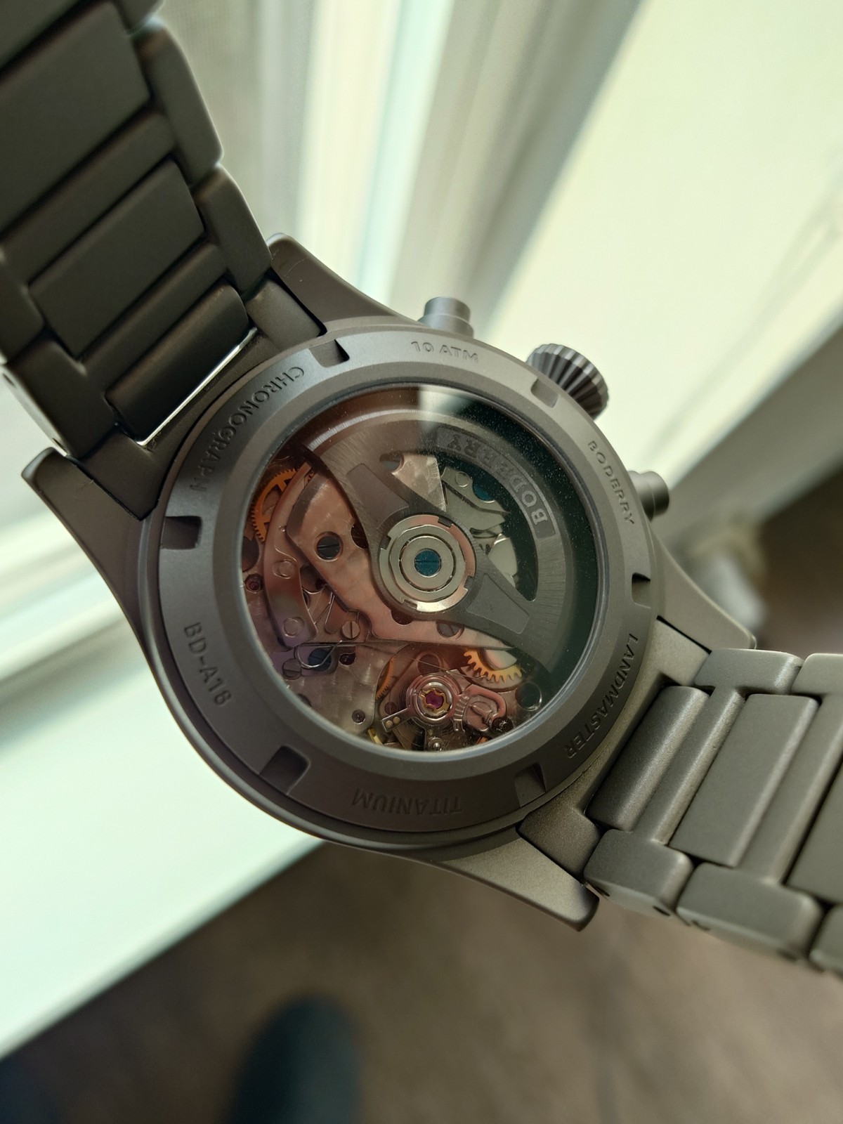 BODERRY LANDMASTER CHRONO – Titanium Automatic Tritium Field Watch (PURPLE)