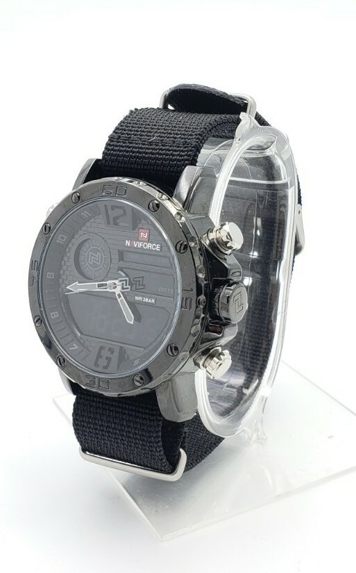 Naviforce For Dream NF9134M Mens Black Weaved Analog and Digital Watch #216