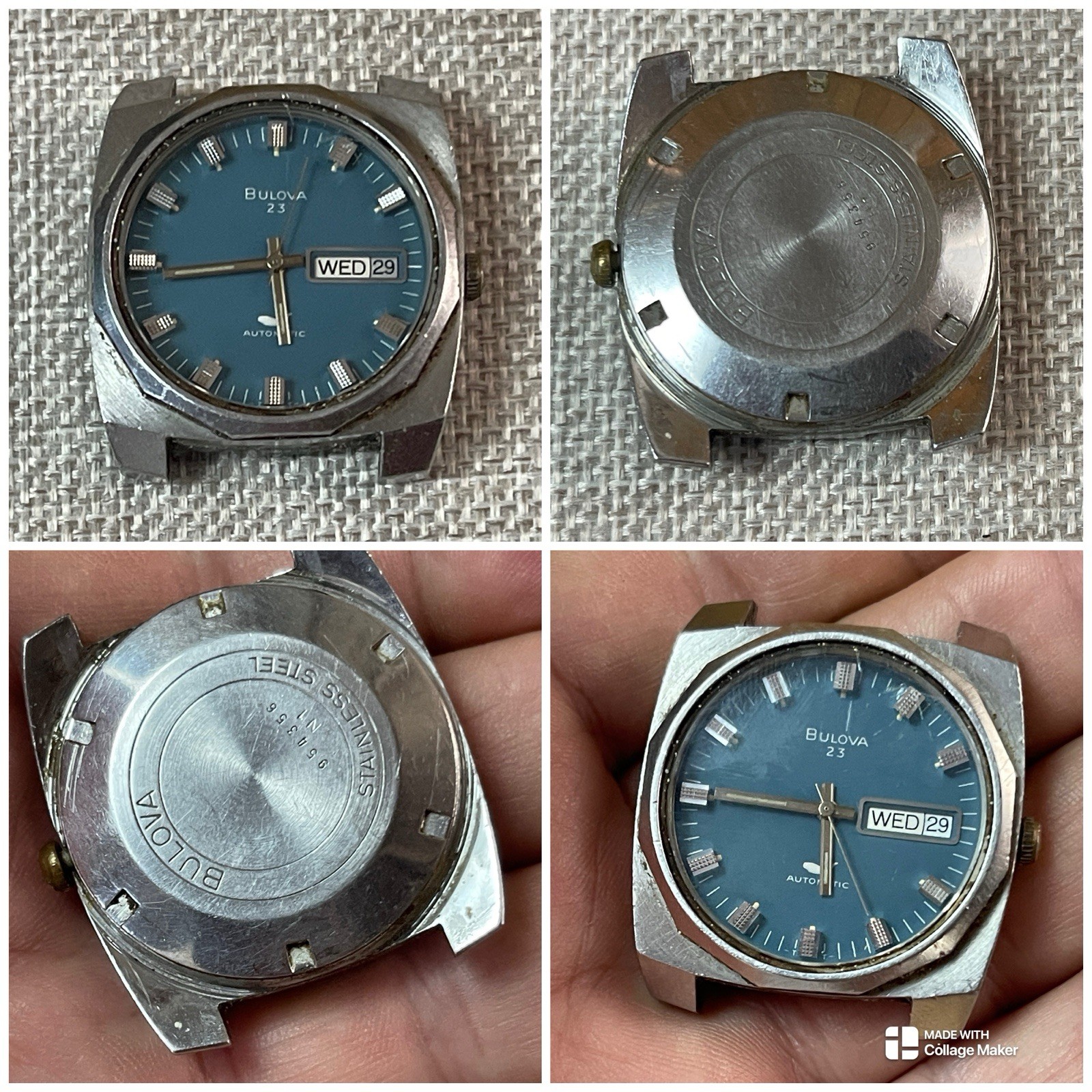 Whale Bulova 23j 1971 Blue Jet Clipper Vintage N1 Antique Deco