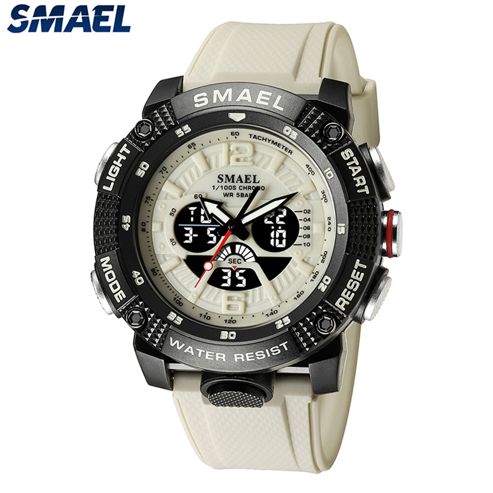 SMAEL Men Sport Watch Digital Stopwatch LED Light Alarm Watches for Students Boy
