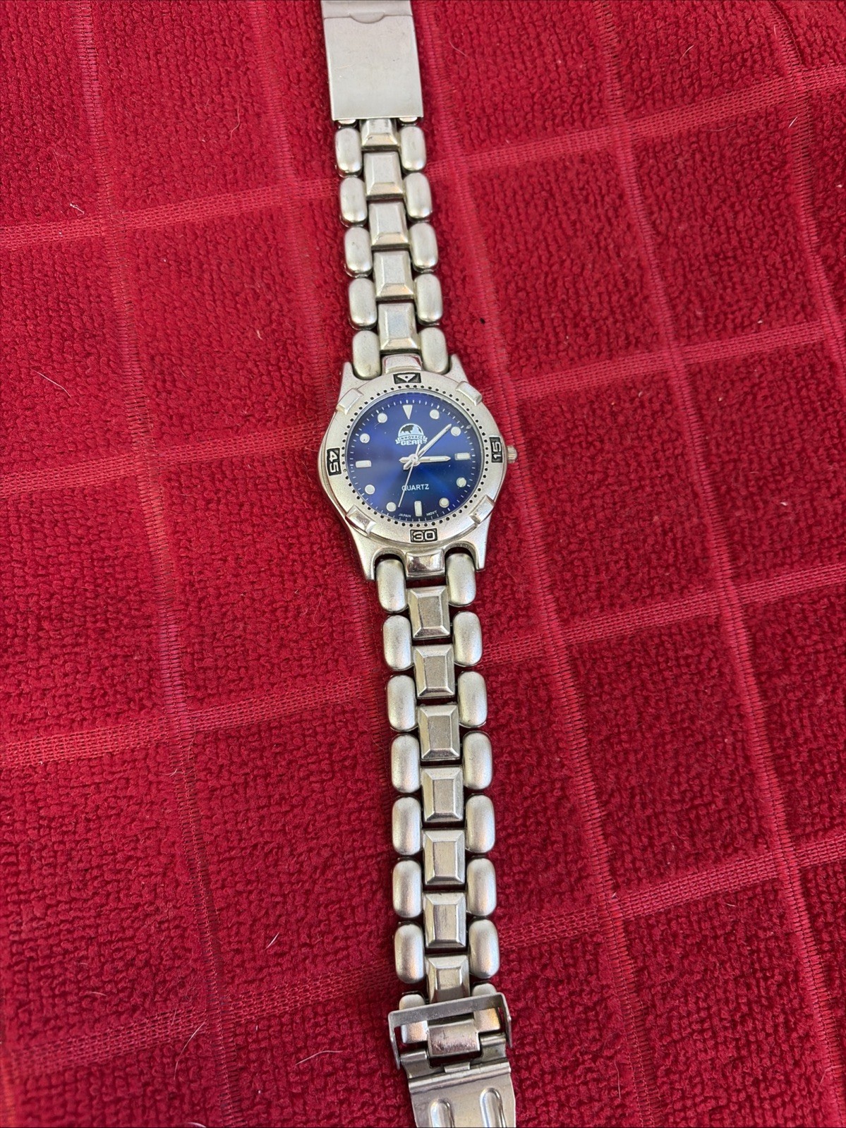 Innovage Gear Blue Face Tachymeter Watch; Silver Tone