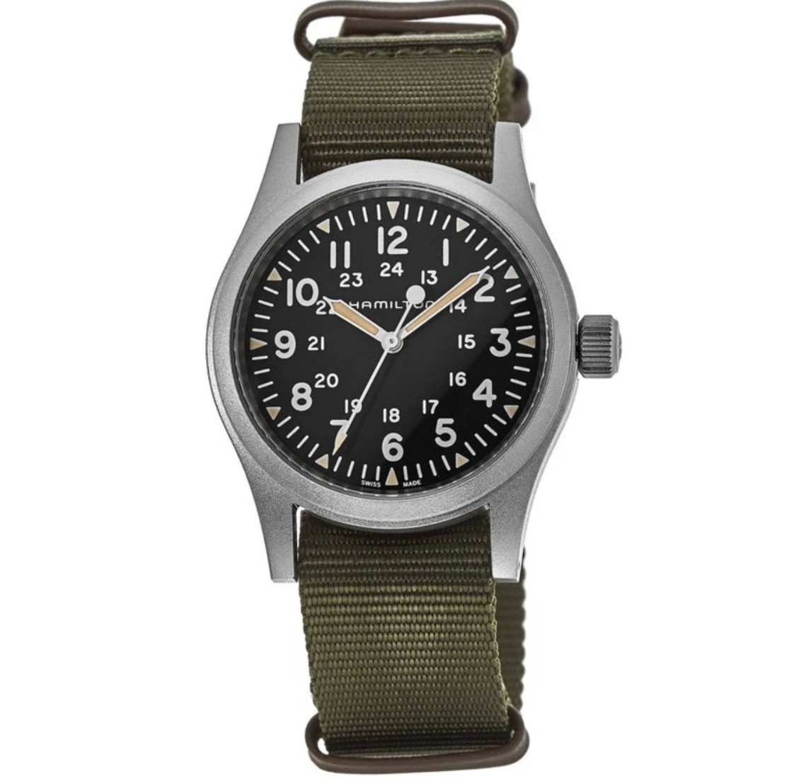 New Hamilton Khaki Field Mechanical Black Dial Fabric Men’s Watch H69439931