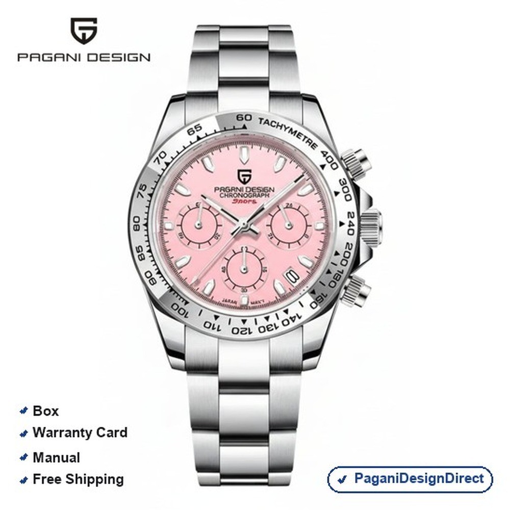 Pagani Design PD-1727 Pink Chronograph Stainless Steel Automatic Men’s Watch
