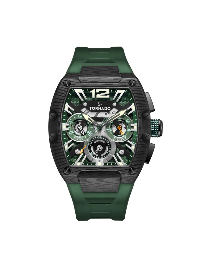 Tornado Xenith Men’s Multifunction Watch | Green Dial, 43mm, 100 m (10 ATM)