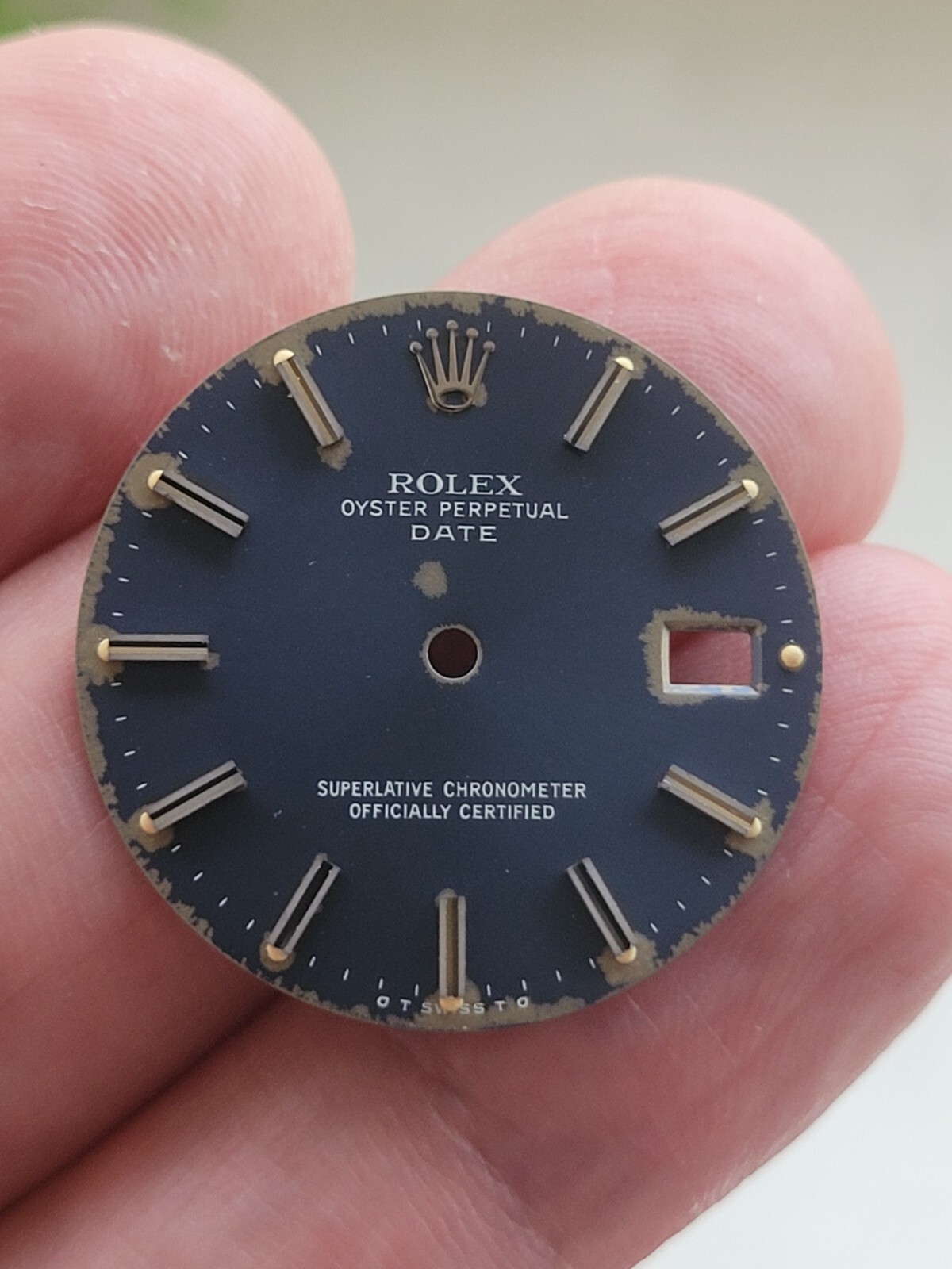 Rolex 100% genuine Navy Blue sigma markers 34 mm non q set 1500 series dial