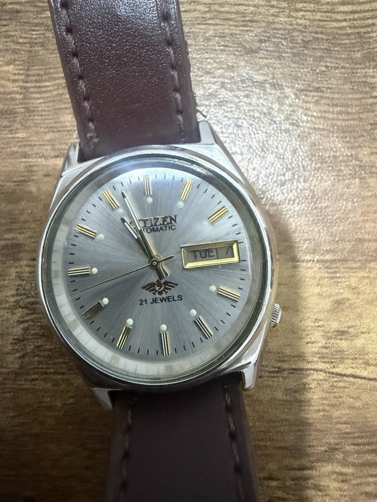 Vintage Citizen Eagle 7 Automatic Silver Stainless Steel & Gold Watch GN-4W-S