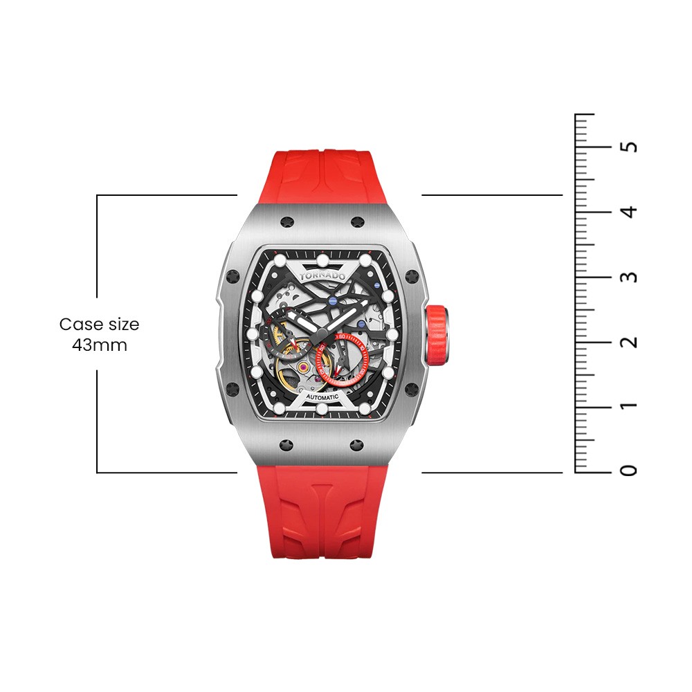 Tornado Xenith Men’s Automatic Watch | Black Dial, 38.5x49mm, 100 m (10 ATM)