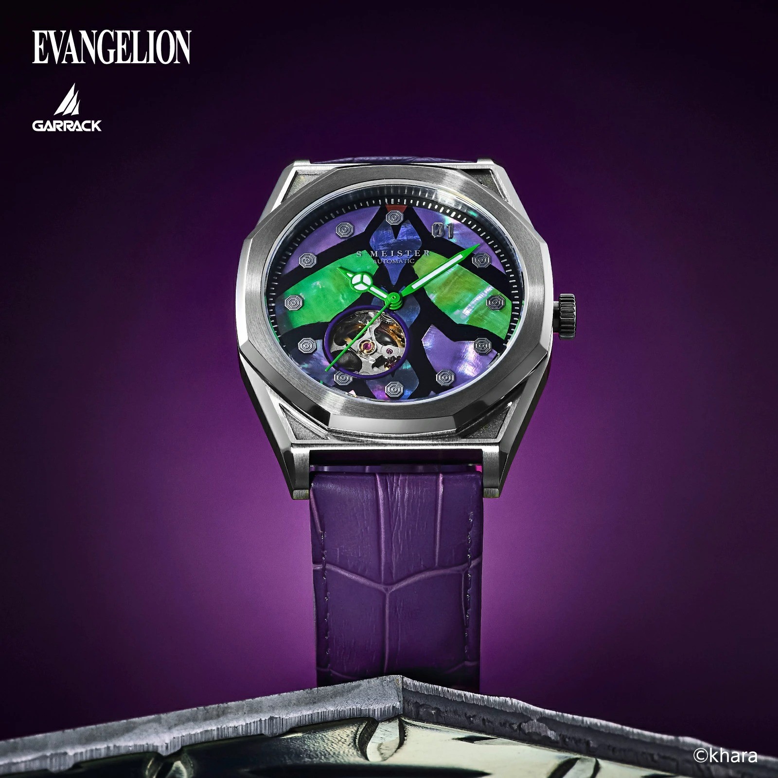 GARRACK Evangelion Collaboration EVA Unit-01 SMS-EVA-41-1 Wristwatch Japan New