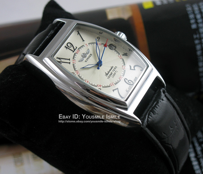 Luxury Leather Automatic Mechanical Skeleton Men Sport Date Wrist Watch Black