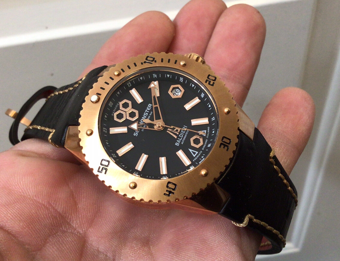 BALDIERI WATCH , LADIES, AUTOMATIC, 38MM, ROSE GOLD SEAMONSTER PANAREA, 20ATM,
