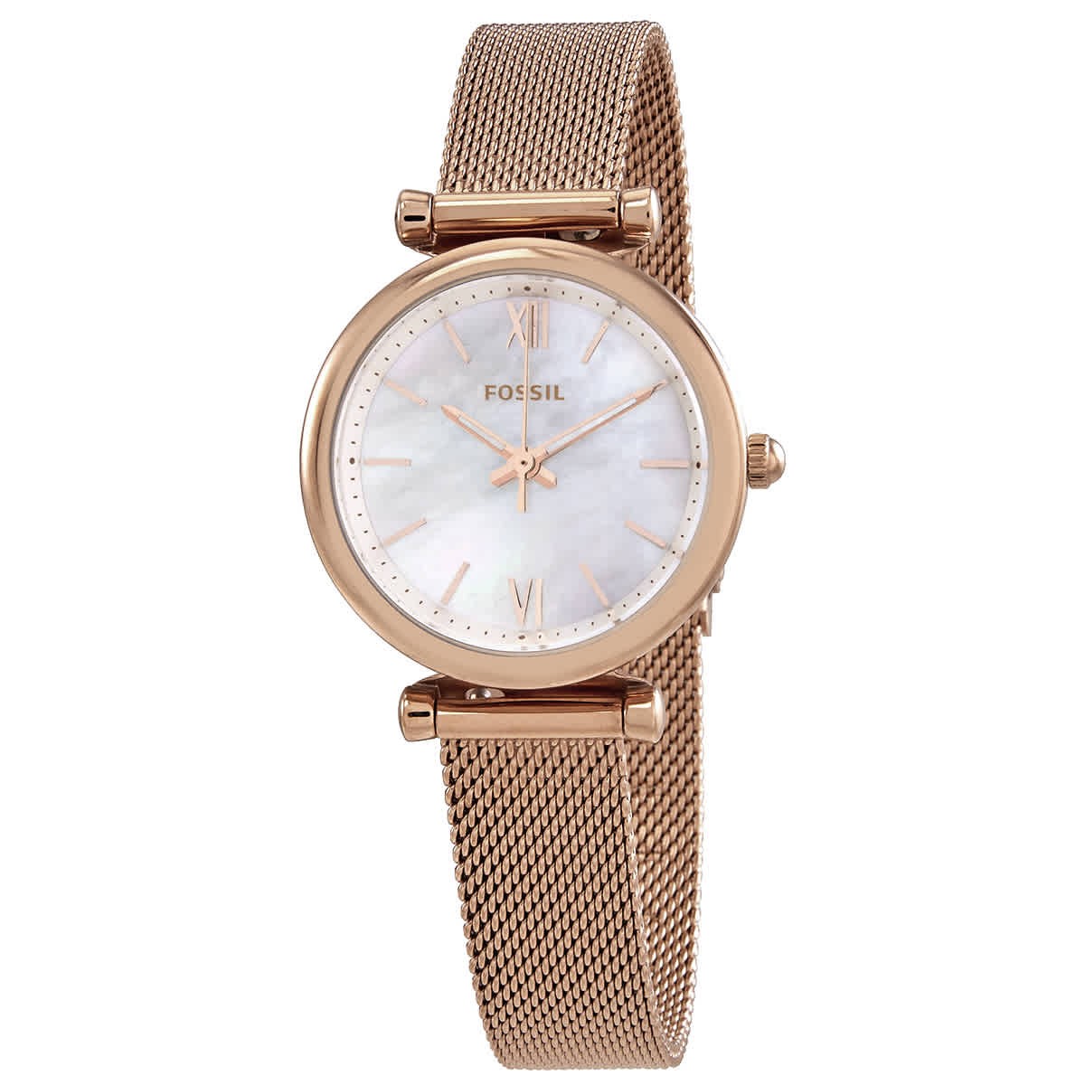 Fossil Carlie Mini Quartz MOP Dial Ladies Watch ES4433
