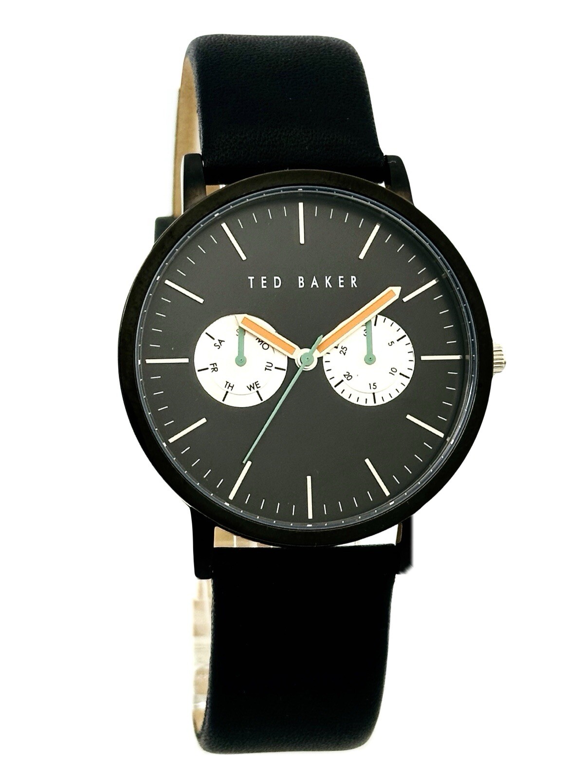 Ted Baker TE1096 SMART CASUAL Black Multi-Function Black Leather Strap Watch