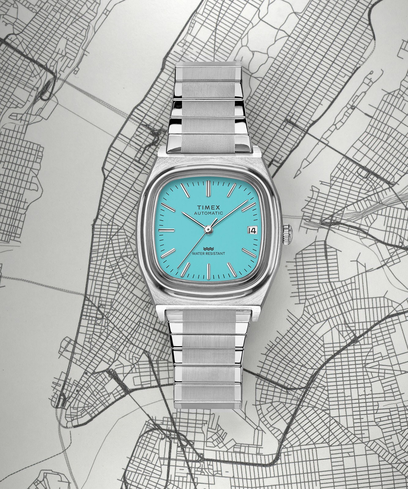 Timex Automatic 1983 E Line 34mm Stainless Steel Expansion Band Watch TW2Y07300