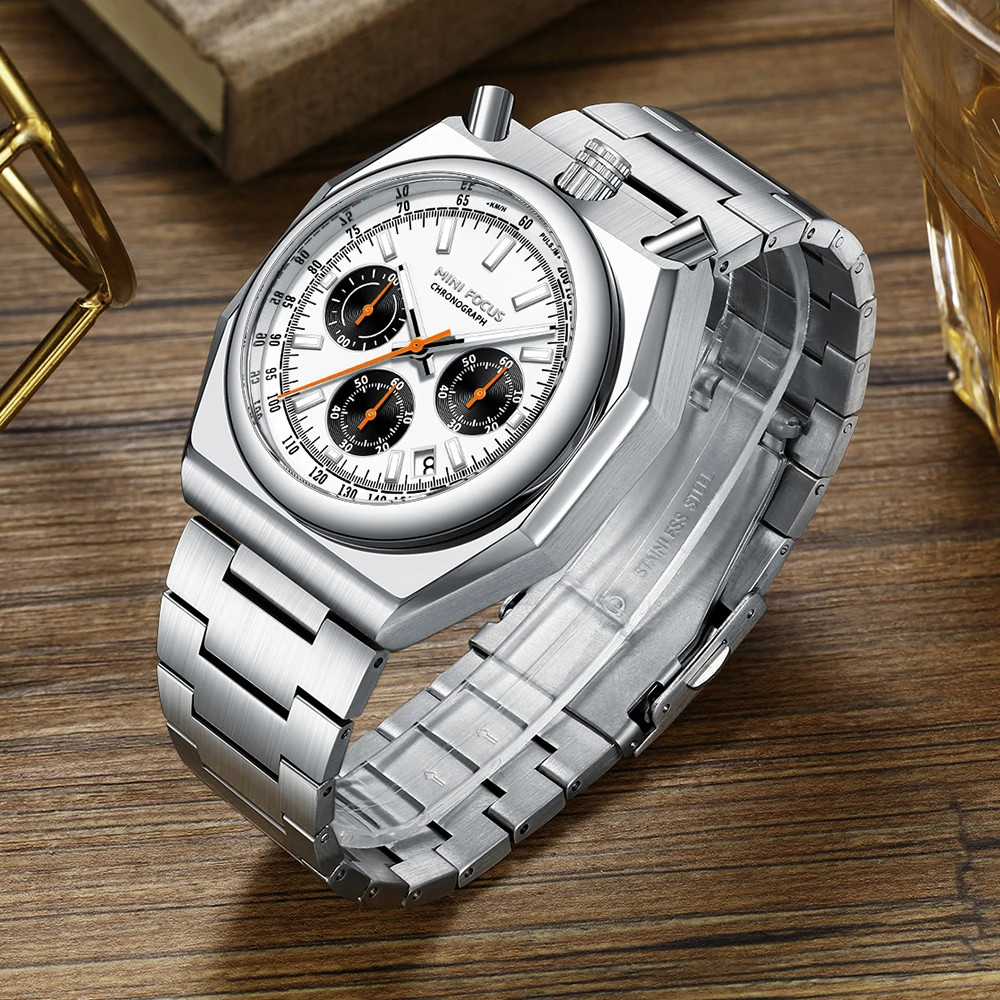 MINI FOCUS Fashion Multifunctional Quartz Watch for Men Calendar Luminous Luxury