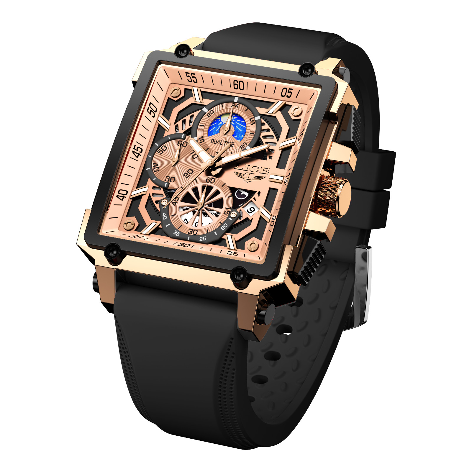 LIGE Mens Military Watches Analog Luxury Waterproof Luminous Quartz Wrist Watch