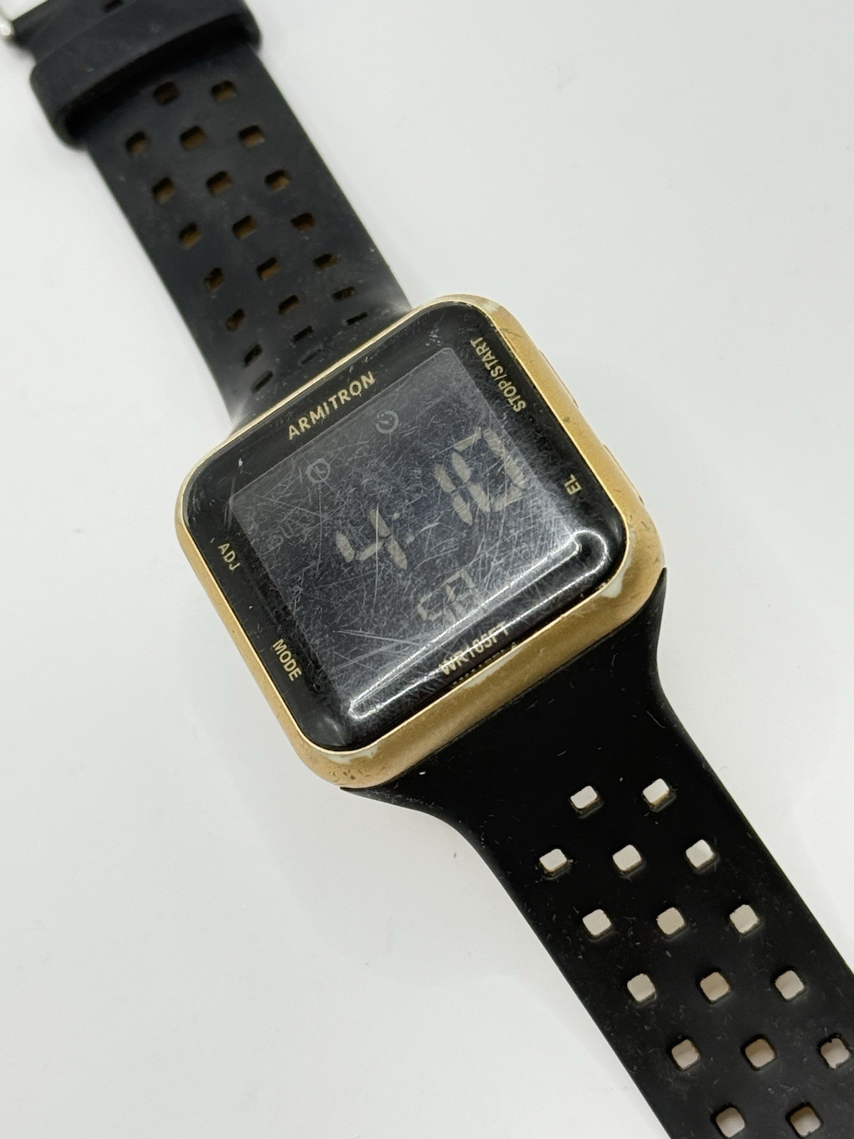 Armitron Pro Sport Unisex ZM1212 Gold Black Silicone 38mm Quartz Digital Watch