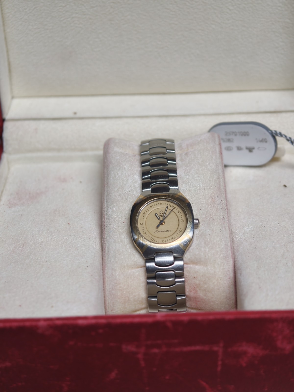 Omega Seamaster Polaris Ladies 18K Gold & Steel – 22mm – Box & Original Hang Tag