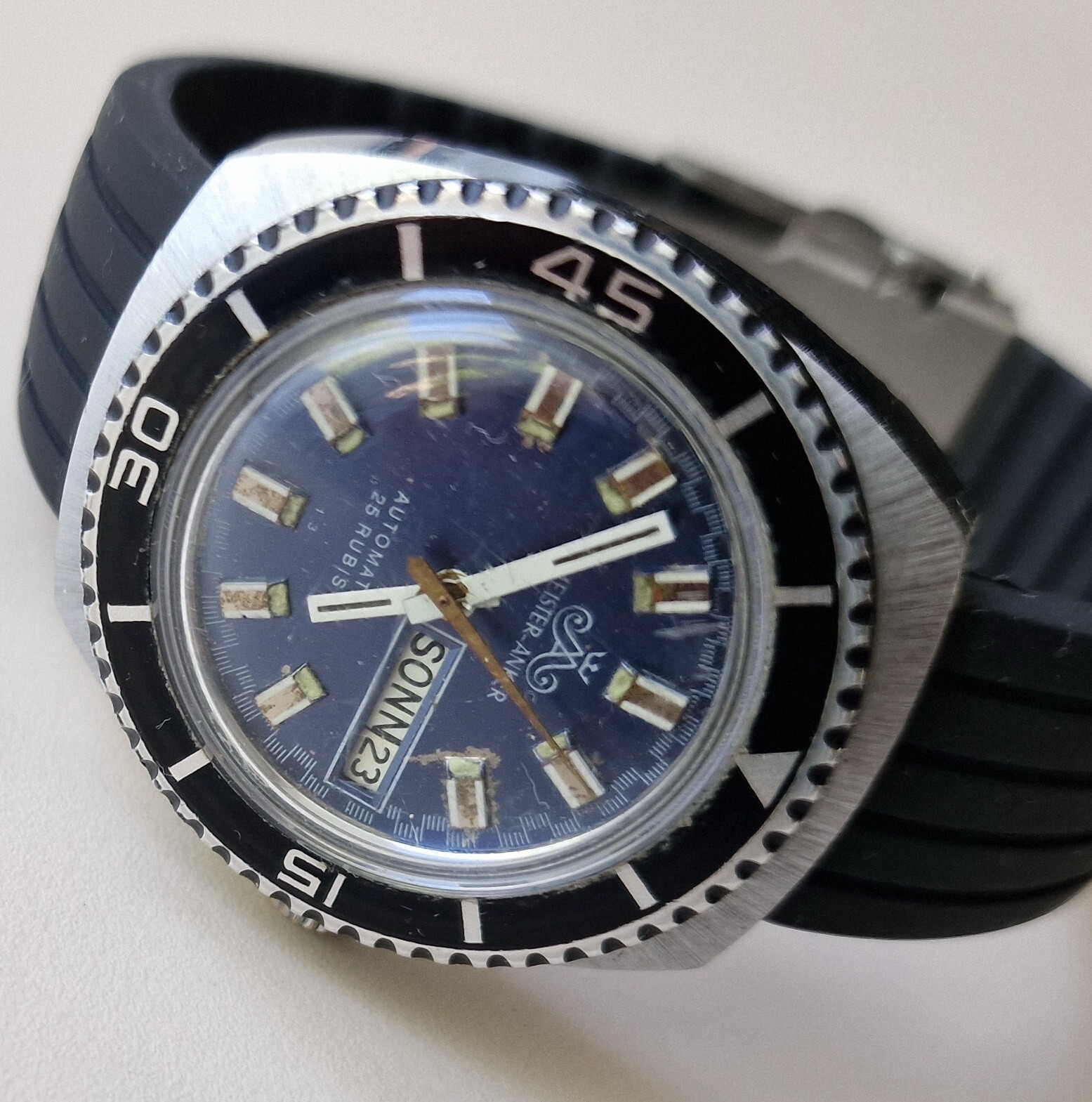 Vintage MEISTER ANKER DIVER Automatic Day/Date FB226 German Made From 70’s