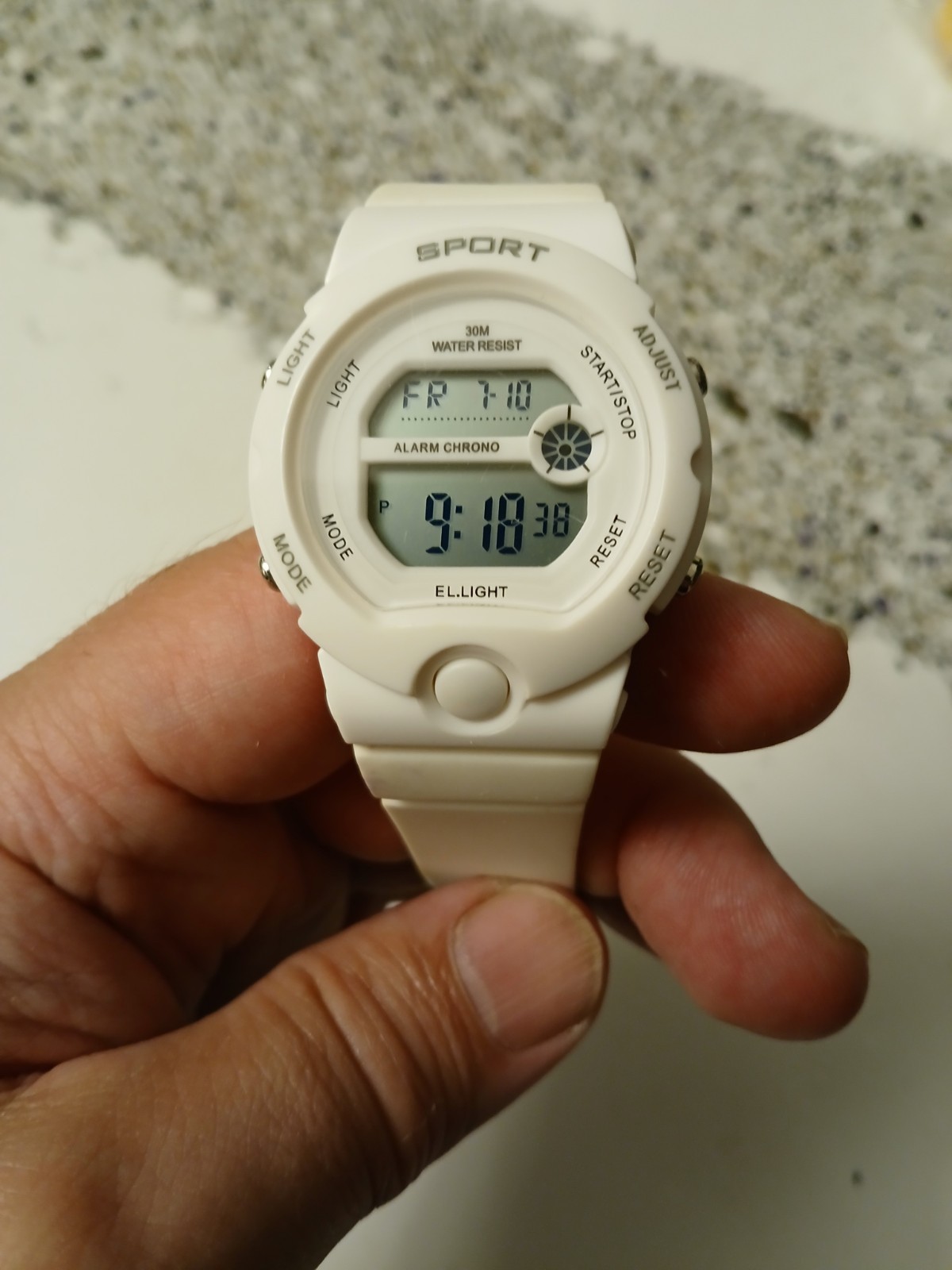 Ladies Sport Watch Multiple Functions White Band And Case Quartz New Battery