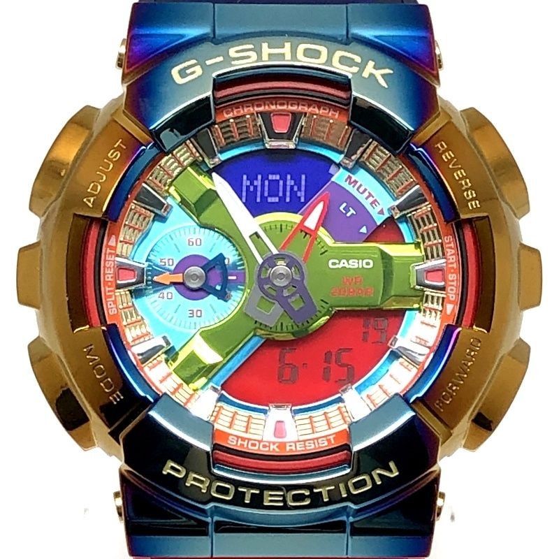 G SHOCK GM 110RB 2A Metal Covered Rainbow IP Multicolor Skeleton Band Ana Digi R