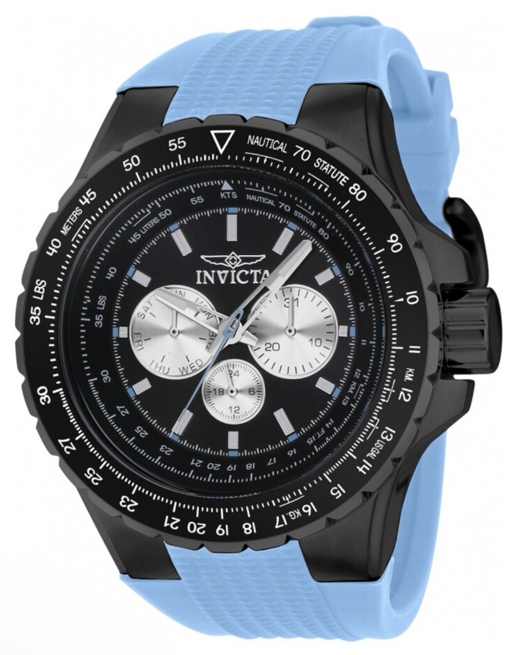 Invicta Aviator Skyshock 50mm Chronograph Men’s Watch Blue Black 39305 New NIB