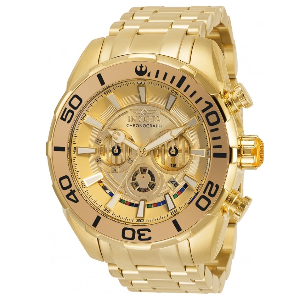 Invicta Star Wars C-3PO 50mm Limited Edition Gold Chronograph Watch 35068