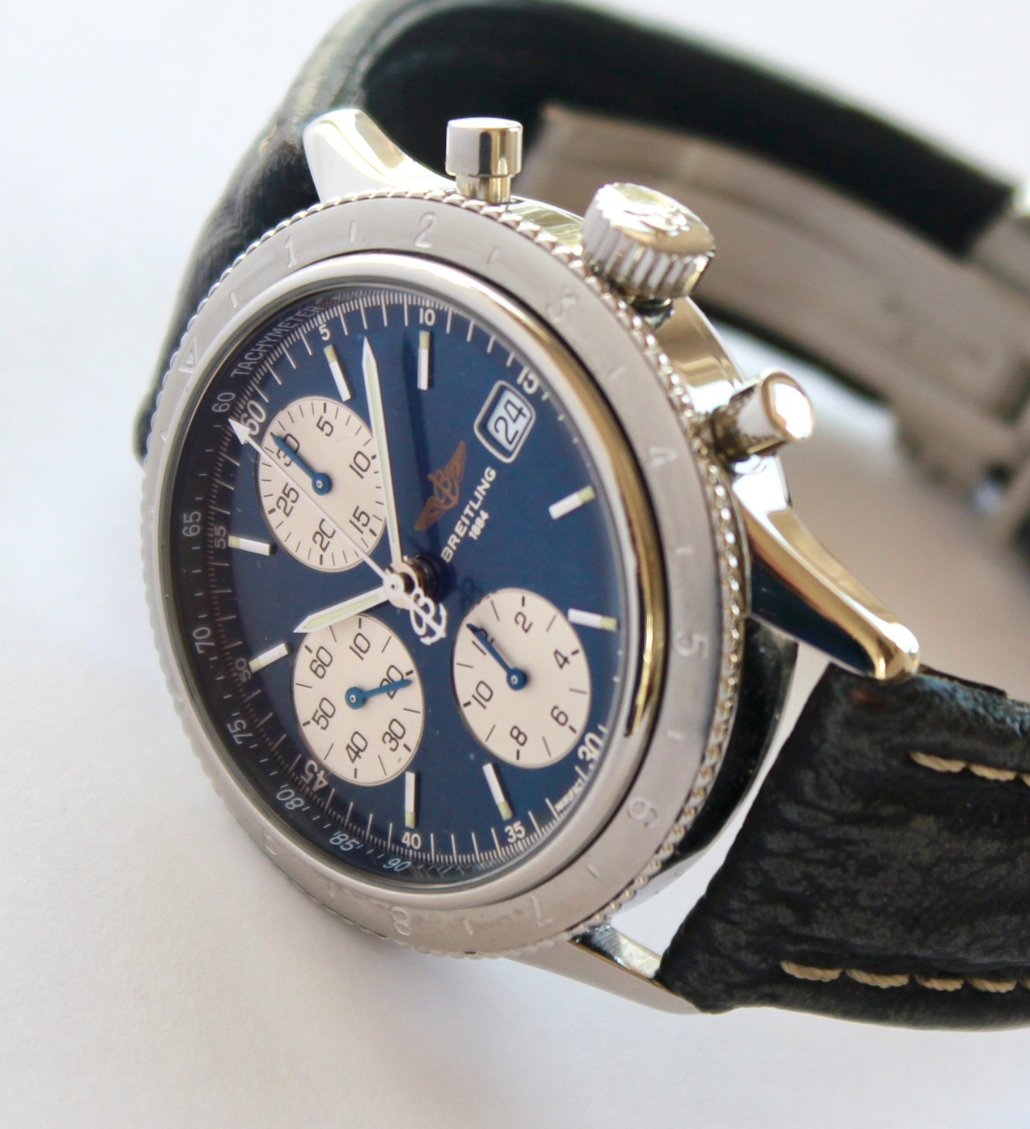 BREITLING Mens Watch A13023 NAVITIMER AVI automatic chronograph 41mm BLUE, WOW!