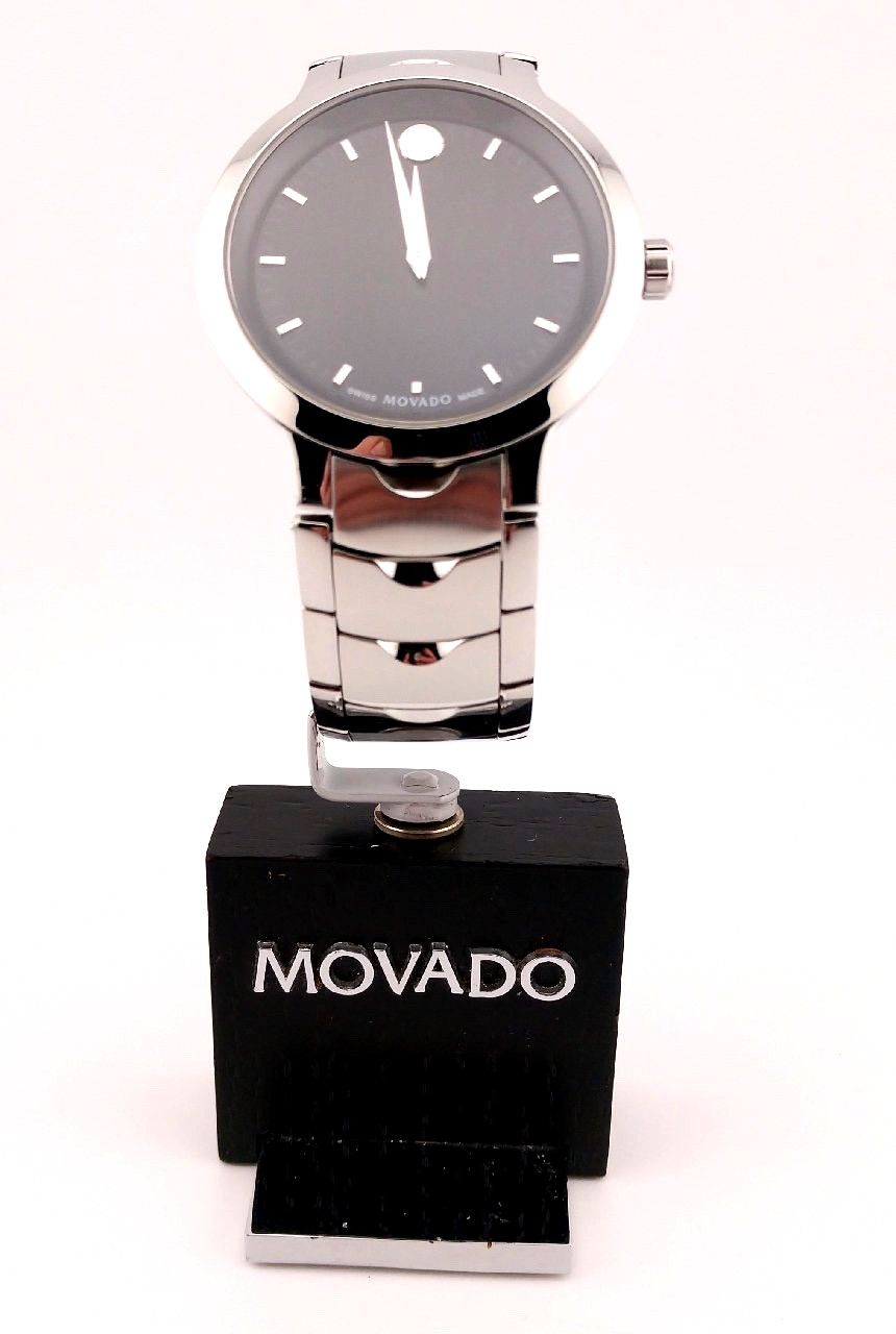 New Movado Men’s Luno Steller SS W/Blk Dial/SS Band: #56.2.14.1362~JUNE SPECIAL
