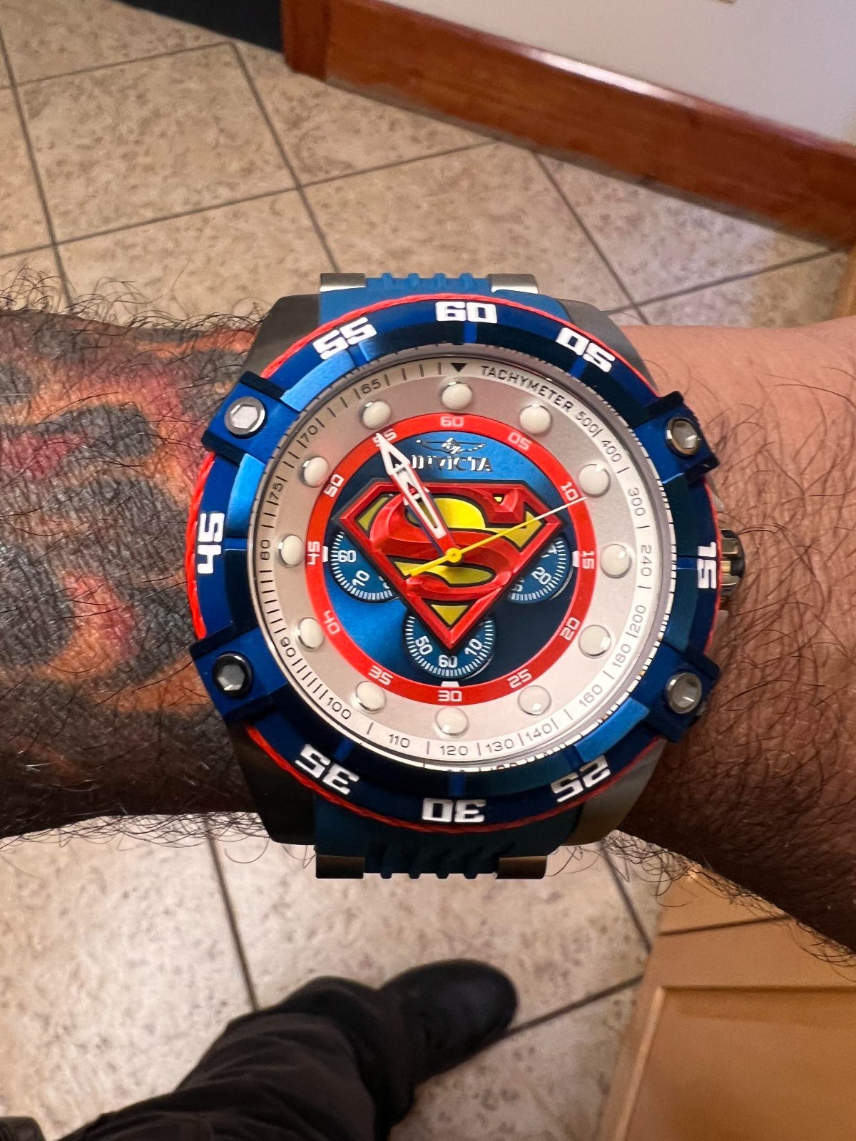 INVICTA 29121 *DC SUPERMAN LTD/4K* 52mm Blue/Red Quartz Chronograph Strap Watch