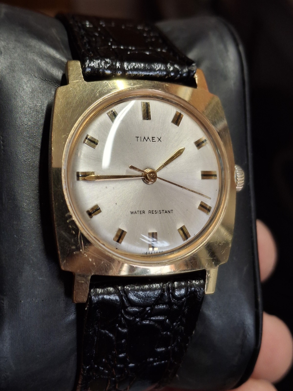 Timex Sprite 1969 Gold Tone Square Case Mens Vintage 1960s Mechanical…
