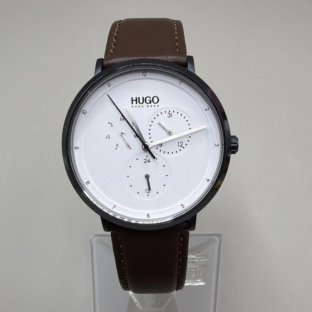 Men’s Hugo Boss Watch Brown Leather Strap Modern Multi Dial 1530008