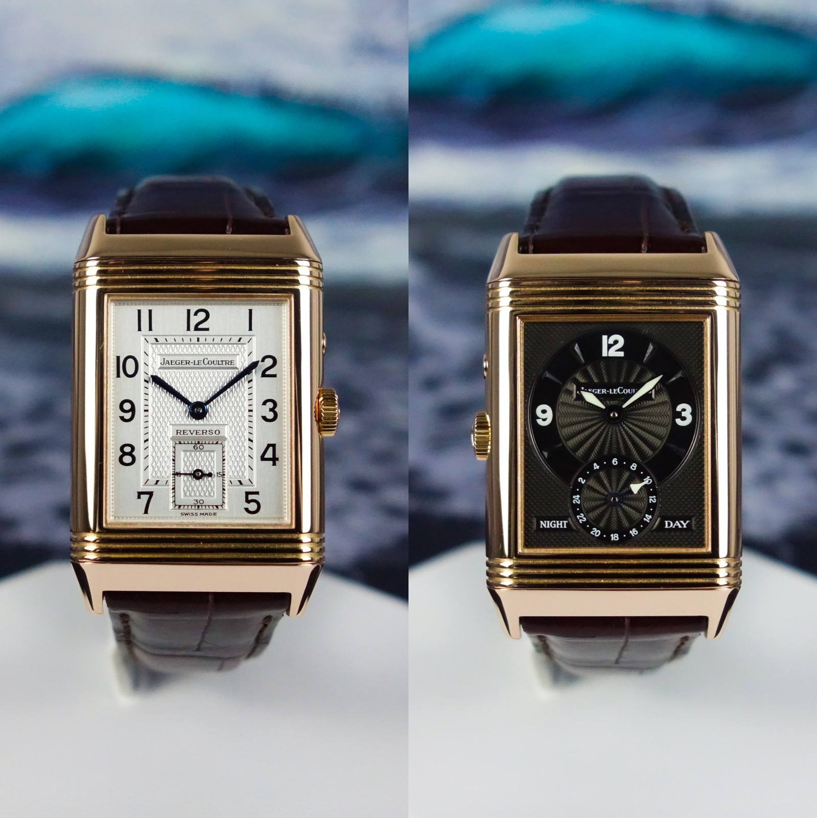 Jaeger LeCoultre Reverso Duo Day and Night Ref. 270.2.54 Rose Gold Box Papers