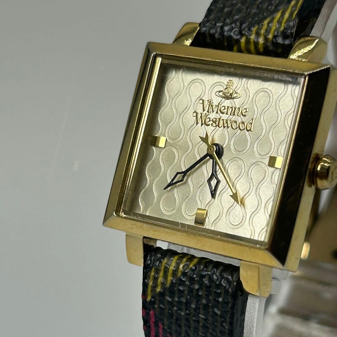 Vivienne Westwood Orb VV057DBROI Gold Square Face Swiss Quartz Womens Watch