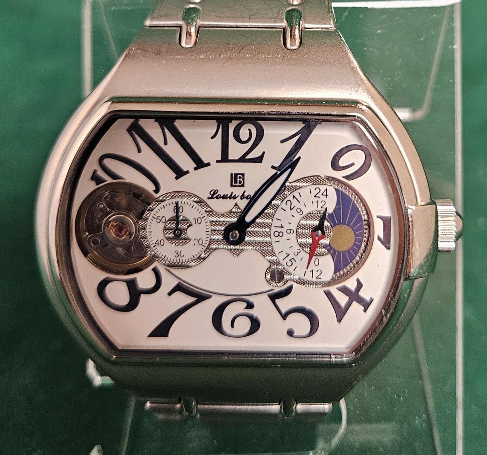 Louis Bolle mechanical wrist watch day/night indicator